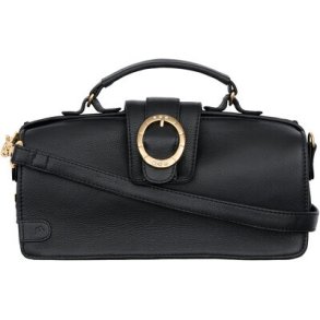 Tim&Simonsen - Sandie Ladies bag - skindtaske sort med guldspnde med simili sten