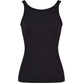 Tim&Simonsen - Lone Tank Top - sort - Microfibertop i rib