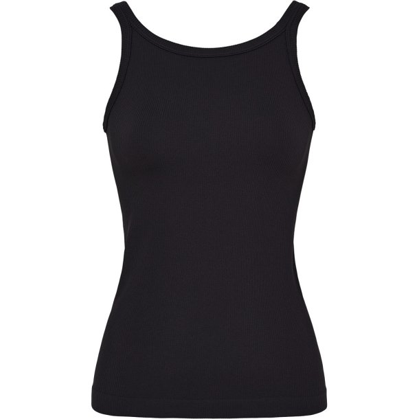 Tim&Simonsen - Lone Tank Top - sort - Microfibertop i rib
