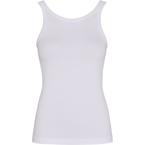 Tim&Simonsen - Lone Tank Top - hvid - Microfibertop i rib