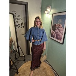 Wilto - Denim Jakke - kort model med vidde �rmer - denim bl�