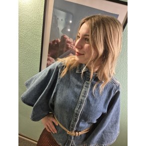 Wilto - Denim Jakke - kort model med vidde �rmer - denim bl�