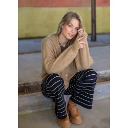 Black Colour - BCJAY - Stribet Sweatbuks - sort og hvid