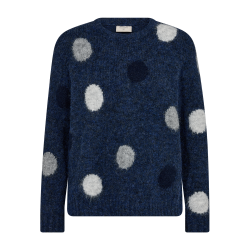 FREEQUENT - FQLOUISA Pullover - med prikket mnster - gr og bl