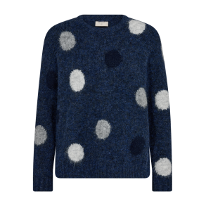 FREEQUENT - FQLOUISA Pullover - med prikket mnster - gr og bl