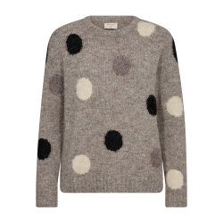 FREEQUENT - FQLOUISA Pullover - med prikket mnster - brun og sort