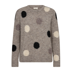 FREEQUENT - FQLOUISA Pullover - med prikket mnster - brun og sort