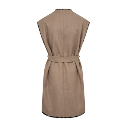 FREEQUENT - FQYANNA Vest - sort og beige