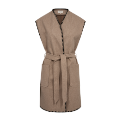 FREEQUENT - FQYANNA Vest - sort og beige