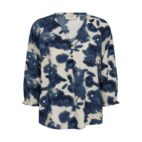 FREE/QUENT - FQJULIE Bluse - med 3/4 rmer - bl og offwhite