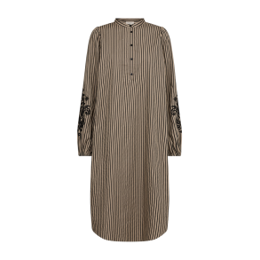 FREE/QUENT FQJOLIE - Kjole stribet - sort og beige