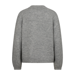 FREE/QUENT FQPEARL - Strikpullover - gr med hvide perler