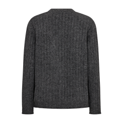 FREE/QUENT FQMONEY Pullover - gr strik med sort blondekant