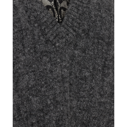 FREE/QUENT FQMONEY Pullover - gr strik med sort blondekant