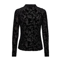 FREE/QUENT - FQISAK Bluse - sort med sorte blomster