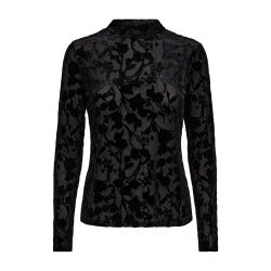 FREE/QUENT - FQISAK Bluse - sort med sorte blomster