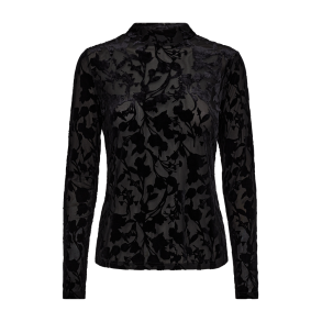 FREE/QUENT - FQISAK Bluse - sort med sorte blomster