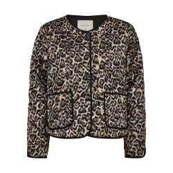 FREEQUENT - FQFIA Jakke - beige og sort leopardprint
