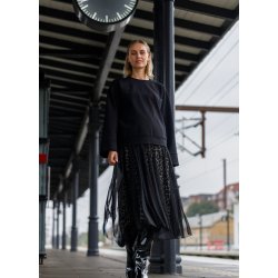 Black Colour - BCLEOMIE Mesh Nederdel - sort med Leo underdel