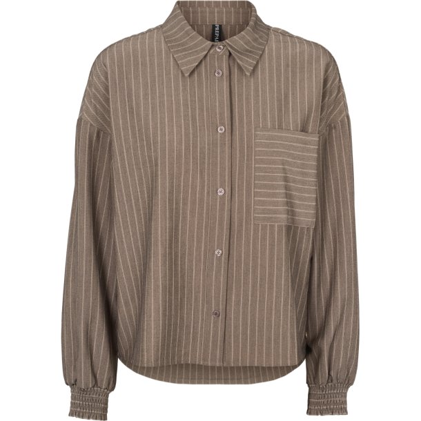 Prepair - Lizette Bluse - taupe stribet