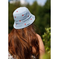 Black Colour - BCKIANI Bllehat - OneSize - denim med sm rde hjerter