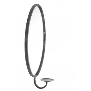 Cozy Room - Ovalt Vgspejl med stage - sort metal