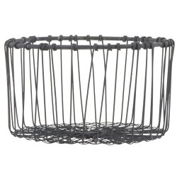 Rund skl i sort metalwire - diameter 18,5 cm