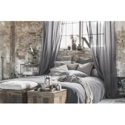 Ib Laursen - Pudebetrk - 50x50 cm - med sort/creme striber