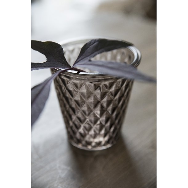 Vase m/tern glas transparent gr
