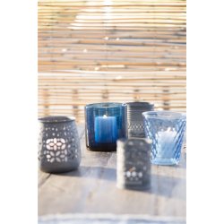 Lygte i blt glas til lys eller blomster