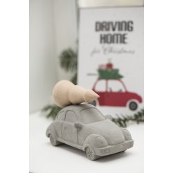 Ib Laursen - Bil med juletr p tag - i grt beton