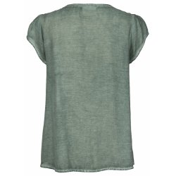 Ib Laursen - Anna Bluse med bindebnd og kvaster - stvet grn