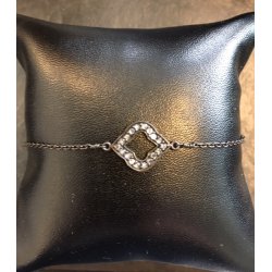 Pure by Nat - Armbnd med vedhng og krystaller - oxideret