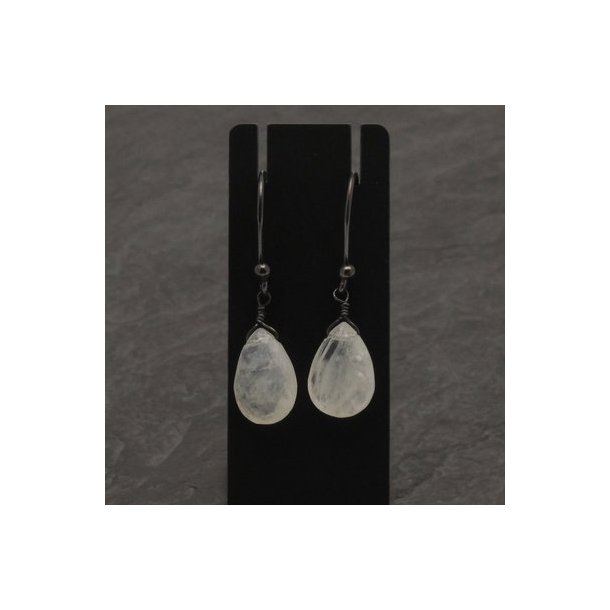 Hngerering - oxideret m.krystal/sten sort onyx