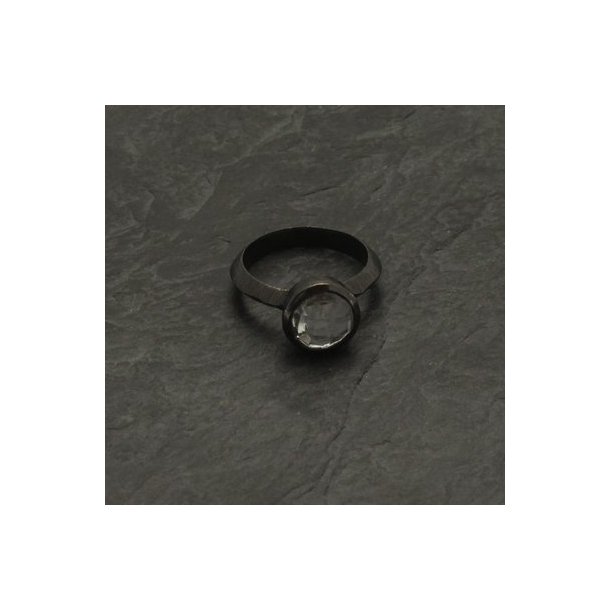 PURE Fingerring m/klar krystal 16 mm