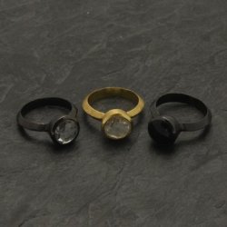 PURE Fingerring m/klar krystal 16 mm