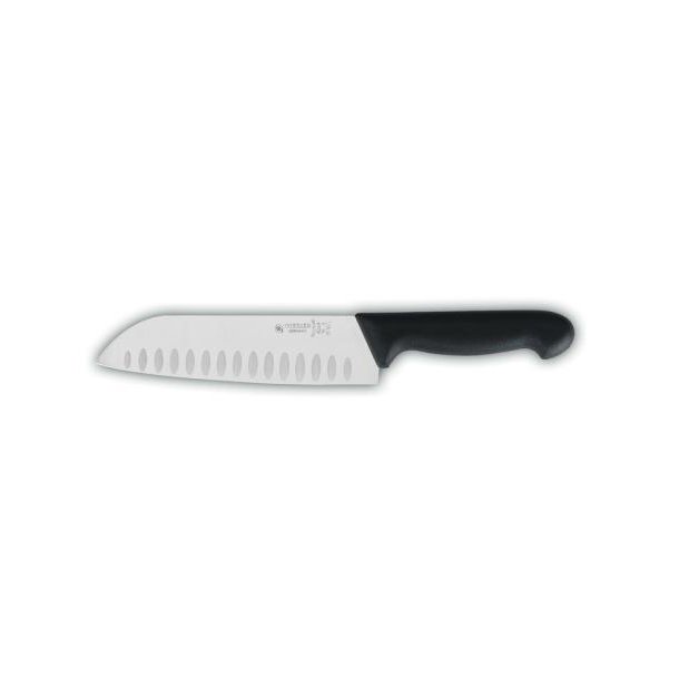 Giesser - Japansk kokke-/grnsagskniv med luftskr 18 cm - med sort greb
